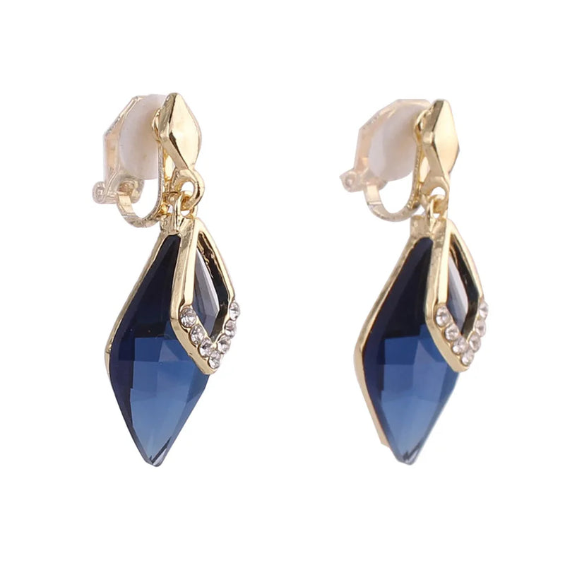 GRACE JUN Rhinestone Clip on Earrings for Women Girl Party Wedding