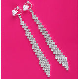 GRACE JUN Rhinestone Dangle Clip-on Earrings for Women