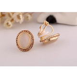Stone Rhinestone Geometric Clip on Earrings for Women