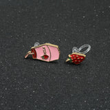 Animal Fruit Enamel CZ Clip-on Earrings for Women Party Prom