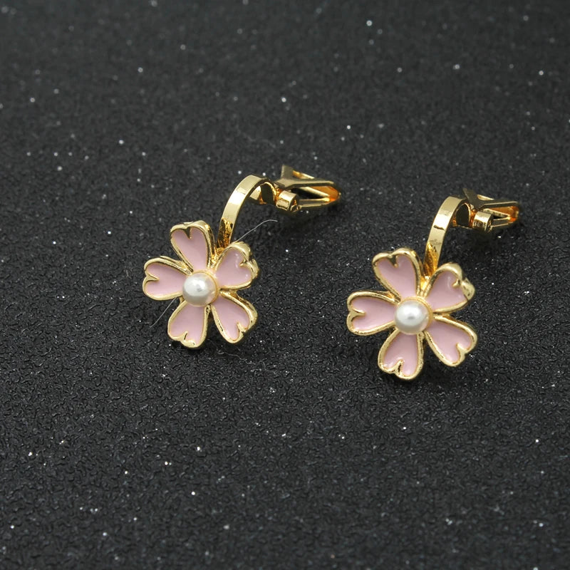 Animal Fruit Enamel CZ Clip-on Earrings for Women Party Prom