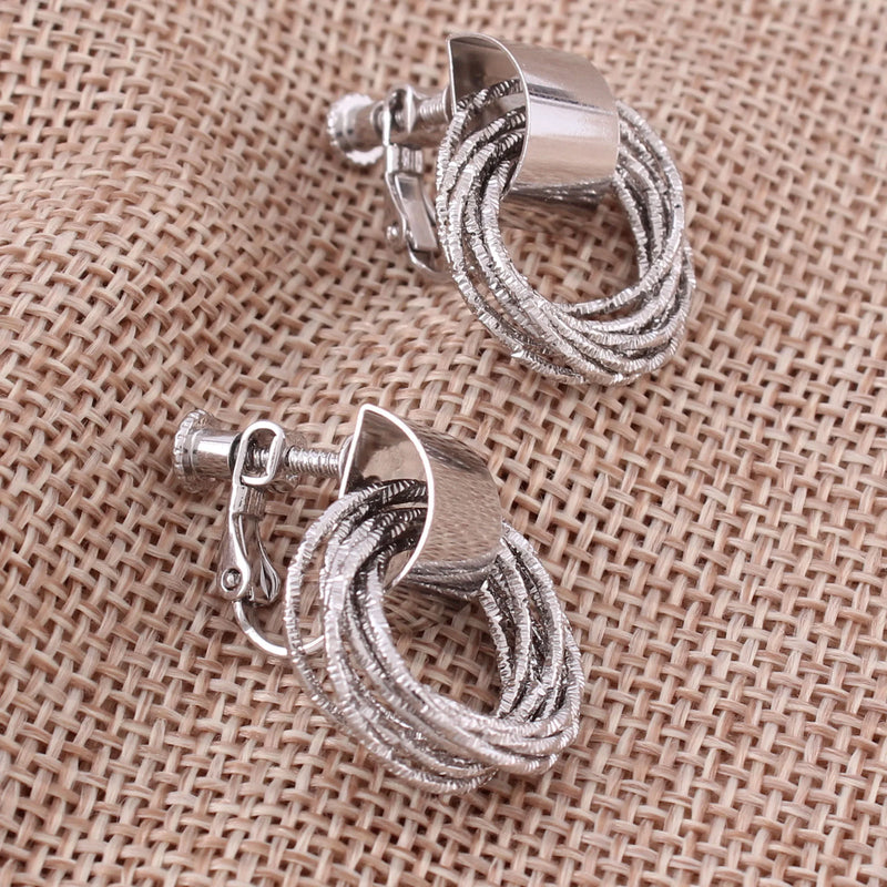 Metal Clip on Earrings No Pierced for Women Geometric Cuff Earrings