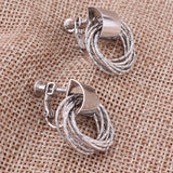 Metal Clip on Earrings No Pierced for Women Geometric Cuff Earrings
