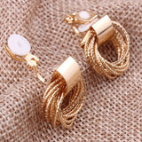Metal Clip on Earrings No Pierced for Women Geometric Cuff Earrings