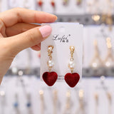 Rhinestone Pearl Clip-On Earrings for Women No Pierced Earrings