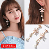 Grace Jun Rhinestone Pearl Clip Earrings for Women No Piercing
