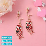 Korea Style Enamel Clip Earrings for Girls