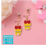Korea Style Enamel Clip Earrings for Girls