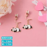 Korea Style Enamel Clip Earrings for Girls