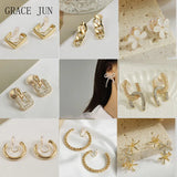 Korea Style Geometric Heart Butterfly Clip-on Earrings for Women