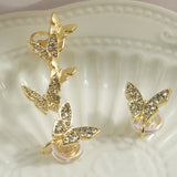 Korea Style Geometric Heart Butterfly Clip-on Earrings for Women