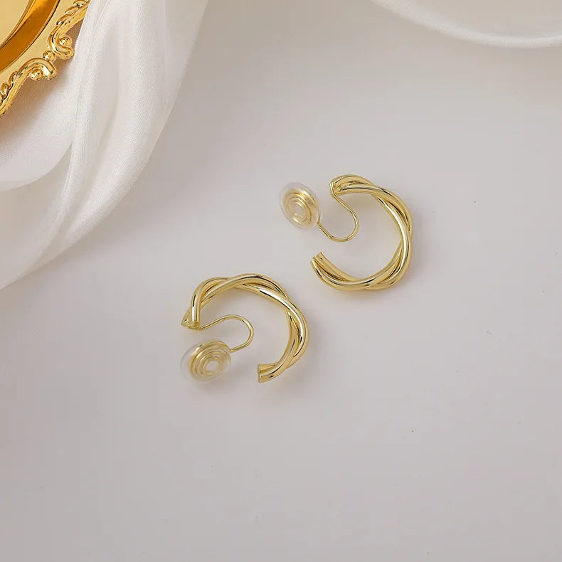 GRACE JUN C Shape Clip on Earrings for Women Party No Pierced Earrings