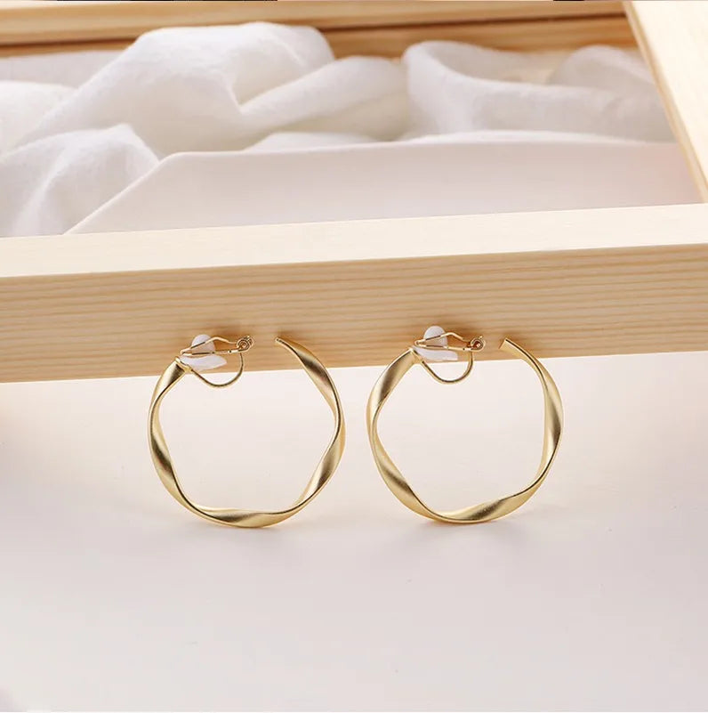 GRACE JUN C Shape Clip on Earrings for Women Party No Pierced Earrings