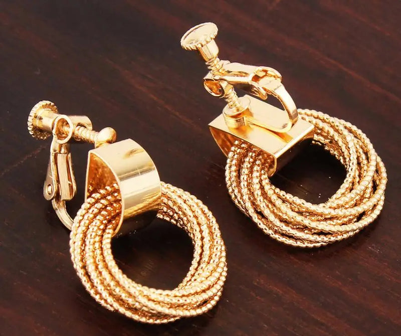 Korea Style Copper Geometric Circle Clip Earrings Cuff Ear Clip