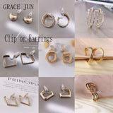 Korea Style Copper Geometric Circle Clip Earrings Cuff Ear Clip