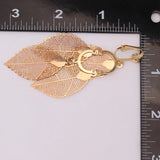 Copper Leaf Shape Clip on Earrings Without Piercing