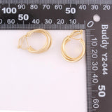 Korea Style Geometric Clip on Hoop Earrings Copper Material