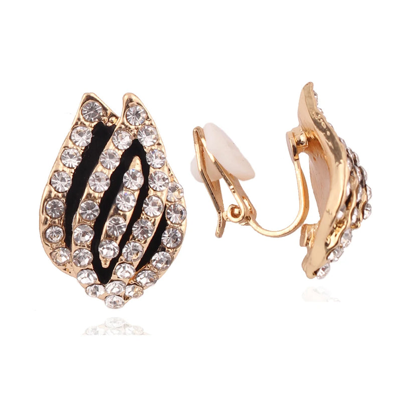 GRACE JUN Flame Shape Clip-on Earrings for Women