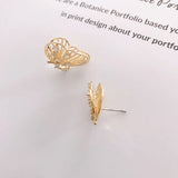 GRACE JUN Butterfly Stud Clip Earrings for Women Girl