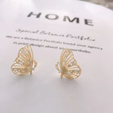 GRACE JUN Butterfly Stud Clip Earrings for Women Girl