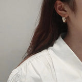 Golden C Shape Hoop Clip Earrings for Women
