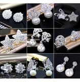 Simulated Pearl Star Crown Clip Earrings for Girls