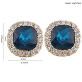 Red Rhinestone Crystal Clip-on Earrings for Women Party Wedding