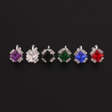 GRACE JUN Clip on Earrings Silver Plated Rhinestone Crystal Charm No Pierced