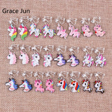 Unicorn Clip on Earrings for Women Girl Party Birthday Without Pierced Earrings
