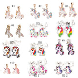 Unicorn Clip on Earrings for Women Girl Party Birthday Without Pierced Earrings