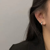 GRACE JUN Vintage C Shape Clip-on Hoop Earrings for Women
