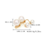GRACE JUN Red Faux Pearl Clip on Earrings for Women