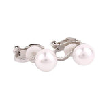GRACE JUN Red Faux Pearl Clip on Earrings for Women