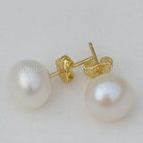 7-8mm AKOYA Pearl Stud Earrings 14k Gold Mother's Gift