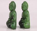 Green Jade Buddha Pendant Spiritual Figurine Collectable