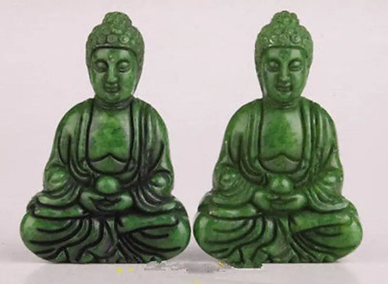 Green Jade Buddha Pendant Spiritual Figurine Collectable