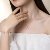 925 Silver Unicorn Bracelet with Zirconia Shell for Women