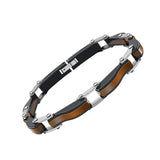 Brown Stainless Steel Men's Bracelet, Father's Day Gift