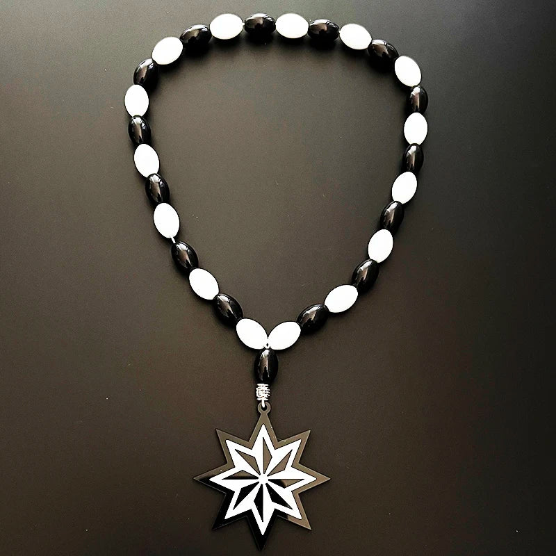 Rosary Ornaments Star Necklace Laser Cut Pendant Vehicle Mirror Decoration