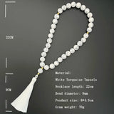 Rosary Car Rearview Mirror Pendant Cross Jesus Christ Turquoise Alloy Ornaments