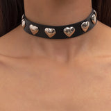 Exaggerated Gothic PU Clavicle Neck Collar Short Choker Necklace