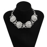 Hip-Hop Lion Heads Choker Necklace Metal Charm Women Jewelry