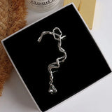 Geometric Rhinestone Silver Left Ear Hook 1PCS