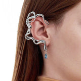 Geometric Rhinestone Silver Left Ear Hook 1PCS