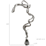 Geometric Rhinestone Silver Left Ear Hook 1PCS