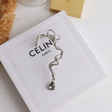 Geometric Rhinestone Silver Left Ear Hook 1PCS