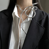 Hip Hop Punk Snake Neck Collar Irregular Silver Metal Necklace