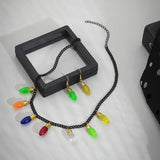 Fluorescence Light Bulb Christmas Necklace Xmas Year Gift