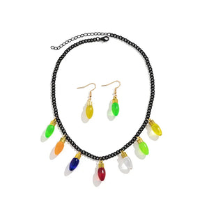 Fluorescence Light Bulb Christmas Necklace Xmas Year Gift