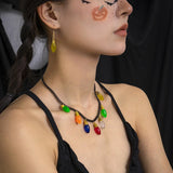 Fluorescence Light Bulb Christmas Necklace Xmas Year Gift